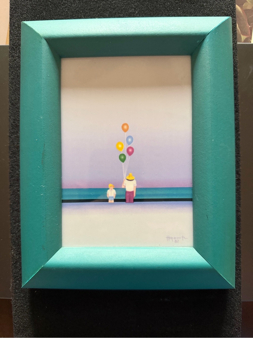Vintage Villeroy & Boch Hiromiti Colorful Baloons Framed Glazed Porcelain Tile